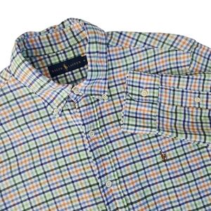 RALPH LAUREN multicolor plaid button-down shirt m
